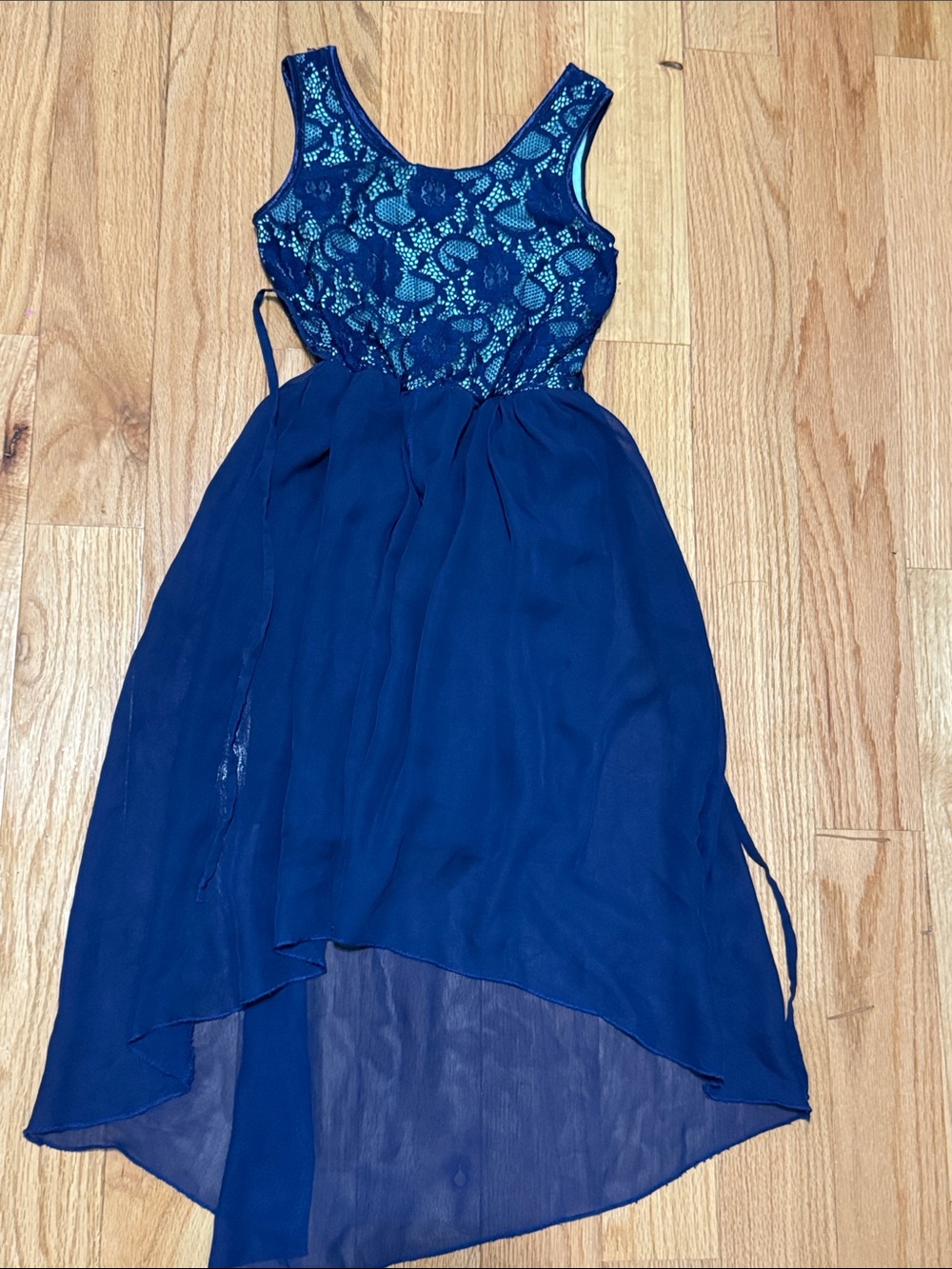 Speechless Royal Blue Lace Bodice High-Low Dress